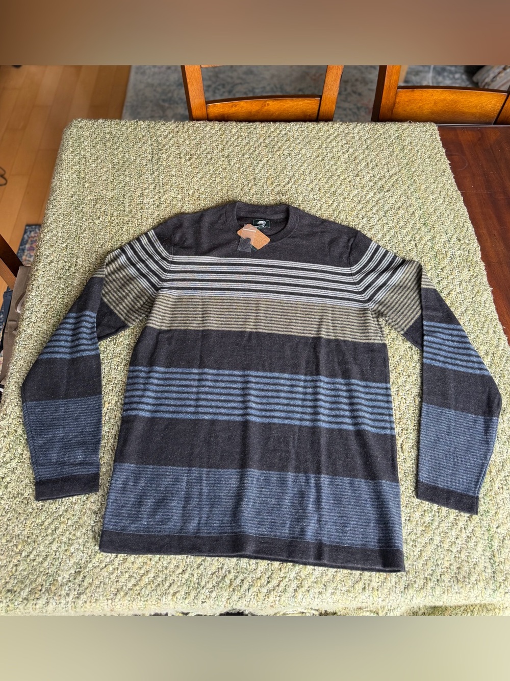 Roots Canoe Lake Stripe Crew Sweater NWT - Indigo
